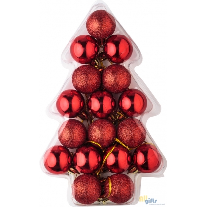 willekeurig Kelder vezel Kerstballen in vorm van kerstboom (17 stuks) - onbedrukte en bedrukt  relatiegeschenken