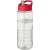H2O Treble sportfles met tuitdeksel (750 ml) transparant/rood