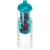 H2O Treble drinkfles en infuser (750 ml) Transparant/ Aqua blauw
