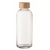 Glazen drinkfles bamboe dop (650 ml) transparant