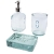 Jabony 3 delige badkamerset van gerecycled glas transparant