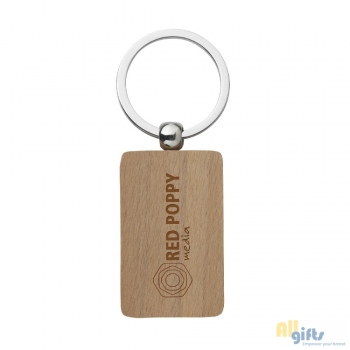 Afbeelding van relatiegeschenk:WoodKey Rectangle sleutelhanger