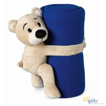 Afbeelding van relatiegeschenk:Fleece deken met beer