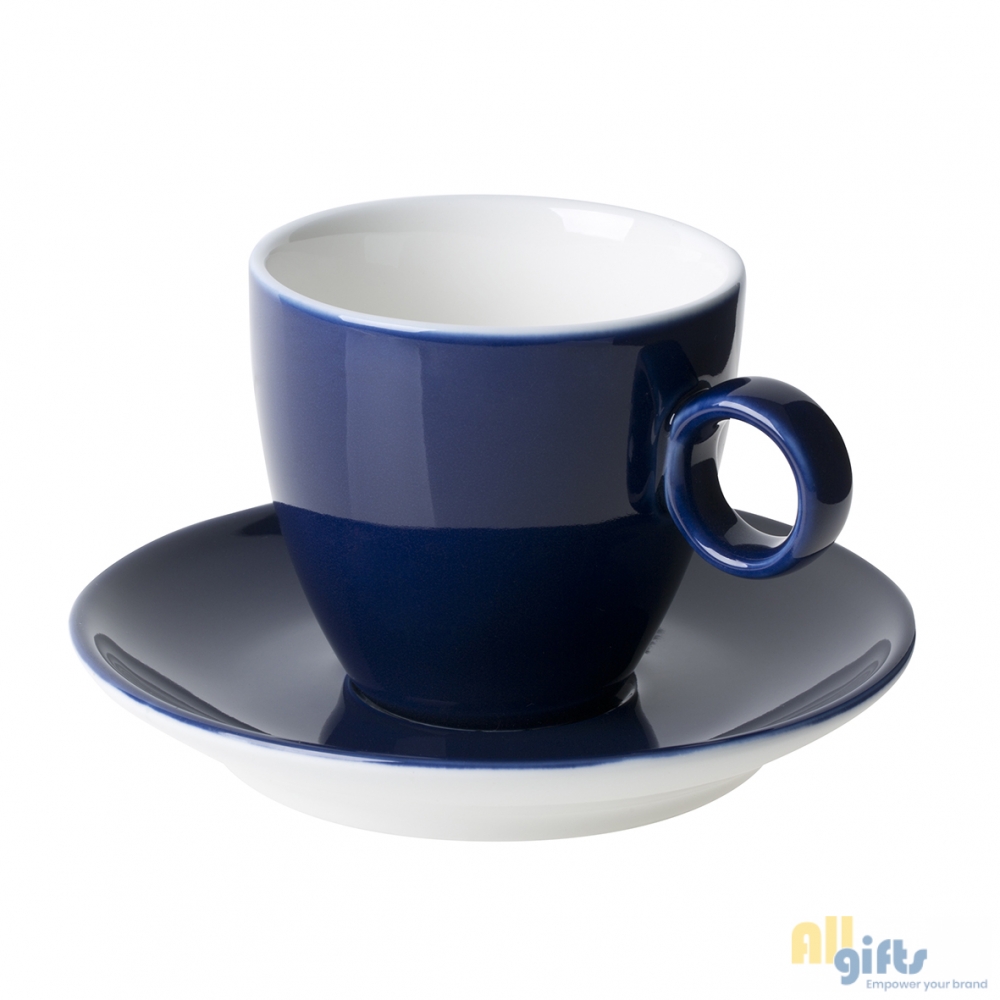 Koken 鍔 Snor Kop & schotel Bart Koffie blauw (170 ml) - onbedrukte en bedrukt  relatiegeschenken