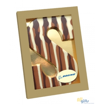 Afbeelding van relatiegeschenk:Chocoladeletter marmer met een logo A t/m Z
