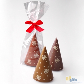 Afbeelding van relatiegeschenk:Chocolade kerstboom in zakje