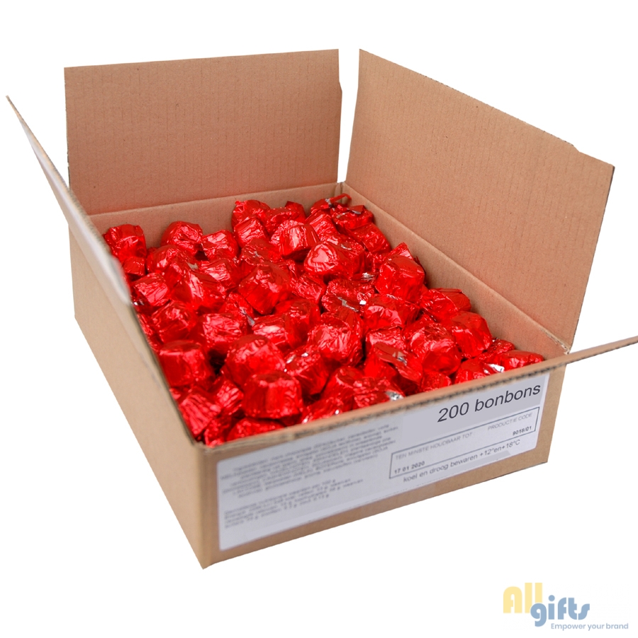 In . Verlammen Valentijn bonbons 200 in doos - onbedrukte en bedrukt relatiegeschenken