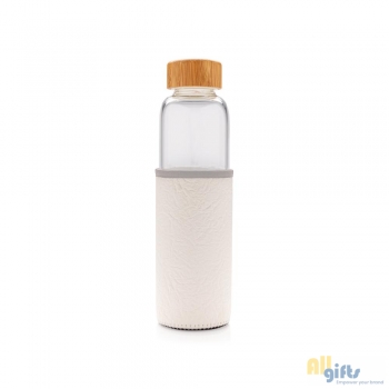 Afbeelding van relatiegeschenk:Borosilicaatglas fles met PU sleeve