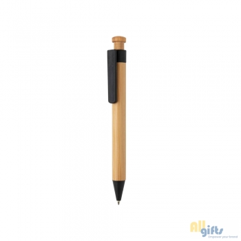 Afbeelding van relatiegeschenk:Bamboe pen met tarwestro clip
