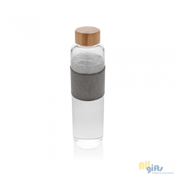 Afbeelding van relatiegeschenk:Impact borosilicaat glazen fles met bamboe deksel