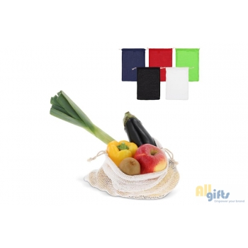Afbeelding van relatiegeschenk:Herbruikbaar groente & fruit zakje OEKO-TEX® katoen 30x40cm