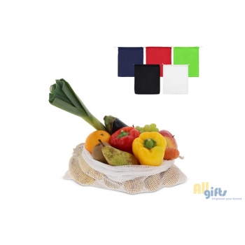 Afbeelding van relatiegeschenk:Herbruikbaar groente & fruit zakje OEKO-TEX® katoen 40x45cm