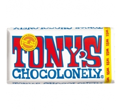 Tony's Chocolonely Wit chocoladereep, 180 gram bedrukken