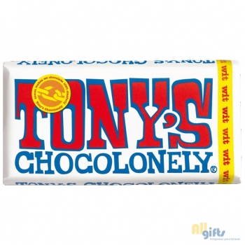 Afbeelding van relatiegeschenk:Tony's Chocolonely Wit chocoladereep, 180 gram