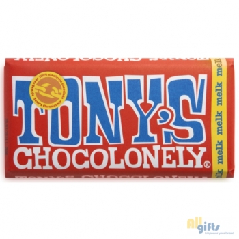 Afbeelding van relatiegeschenk:Tony's Chocolonely Melk chocoladereep, 180 gram