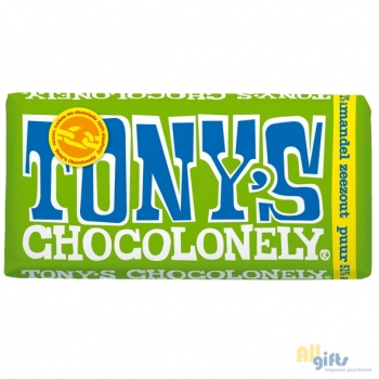 Afbeelding van relatiegeschenk:Tony's Chocolonely Puur-Amandel-Zeezout 180 gram
