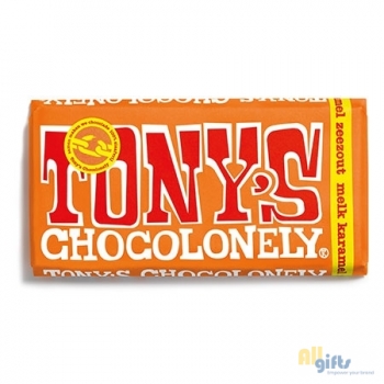 Afbeelding van relatiegeschenk:Tony's Chocolonely Melk-Karamel Zeezout, 180 gram