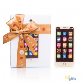 Afbeelding van relatiegeschenk:Smartphone van chocolade - Kerstcadeau Chocolade smartphone voor Kerstmis