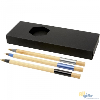 Afbeelding van relatiegeschenk:Kerf 3-delige bamboe pennenset