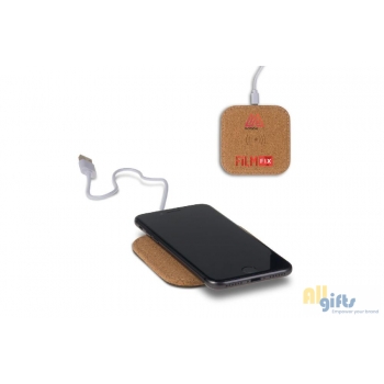 Afbeelding van relatiegeschenk:Square cork Wireless charger 5W
