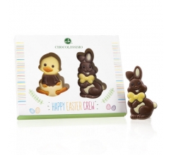 Bunny & Duck - Chocolade paasfiguurtjes Chocolade paasfiguurtjes bedrukken
