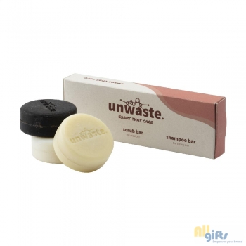 Afbeelding van relatiegeschenk:Unwaste Soap Set zeep, scrub en shampoo