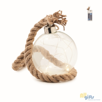 Afbeelding van relatiegeschenk:Glazen kerstbal LED-lampje