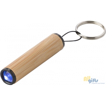 Afbeelding van relatiegeschenk:Bamboe mini-zaklamp met sleutelhanger Ilse
