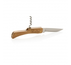 FSC® houten mes met flesopener bedrukken
