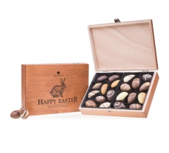 Egg Classic - Pasen - Chocolade paaseitjes Houten kistje met chocolade paaseitjes bedrukken