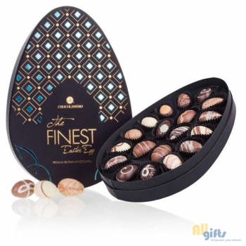 Afbeelding van relatiegeschenk:The Finest Easter Egg Blue - Chocolade paaseitjes Chocolade paaseitjes