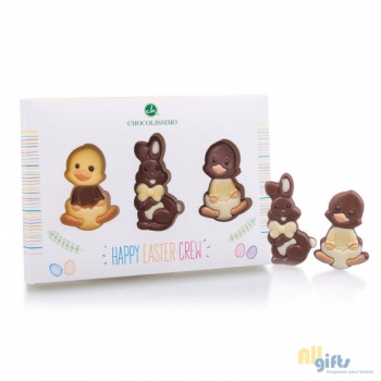 Afbeelding van relatiegeschenk:Easter Figures - Chocolade paasfiguurtjes Chocolade paasfiguurtjes