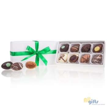 Afbeelding van relatiegeschenk:White XL - Chocolade paaseitjes Chocolade paaseitjes