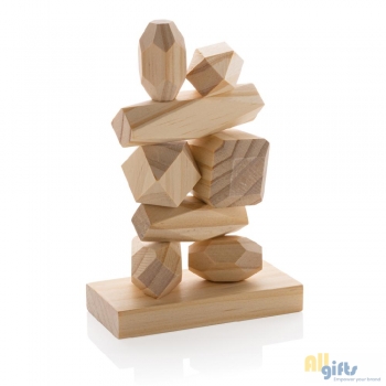 Afbeelding van relatiegeschenk:Ukiyo Crios houten balanceerstenen in zakje