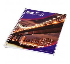 Desk-Mate® A4 spiraal notitieboek met bedrukte achterste omslag bedrukken