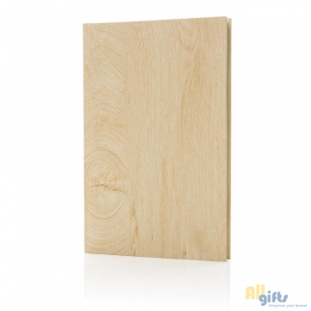 Afbeelding van relatiegeschenk:Kavana notitieboek met houtprint A5