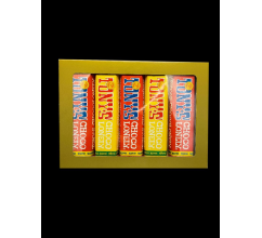 Geschenkdoos met 5 kleine Tony Chocolonely repen bedrukken