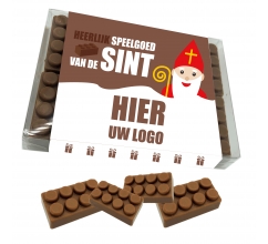 SINT Doosje met 10 chocolade speelgoed blokjes bedrukken