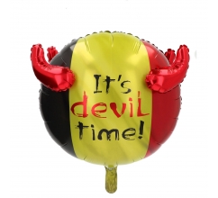 Folieballon 3D België 'It's Devil Time!' - 56 cm bedrukken