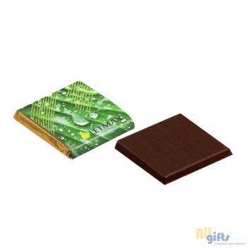 Afbeelding van relatiegeschenk:Vierkante napolitain van pure chocolade (vanaf 5.070 stuks)