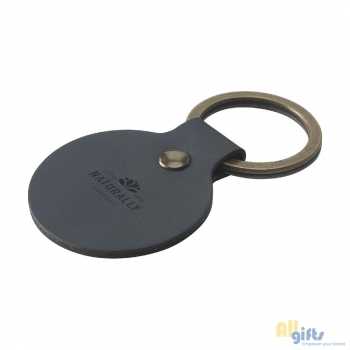 Afbeelding van relatiegeschenk:Recycled Leather Keyring Round sleutelhanger