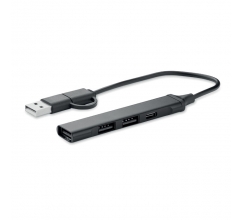 USB 4-poorts hub 19 cm bedrukken