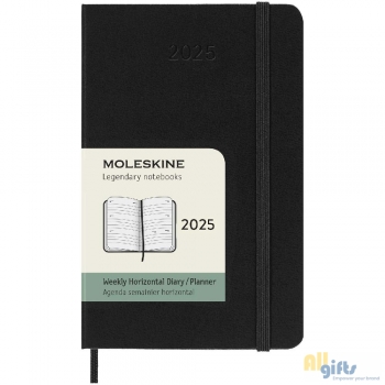 Afbeelding van relatiegeschenk:Moleskine horizontale week-agenda voor 12 maanden met harde kaft - pocket