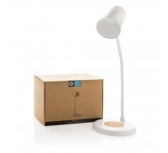 Zenara RCS 15W draadloze bureaulamp van gerecycled plastic bedrukken