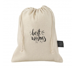 Gift Pouch Naturel GRS Recycled Cotton (150 g/m²) S bedrukken