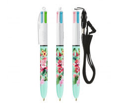 BIC® 4 Colours Fashion balpen + Lanyard bedrukken